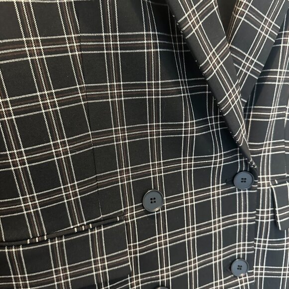 NWT GIANNI BINI Woman's Ariana Black Checker Blazer Jacket | Size 2 - Picture 10 of 15